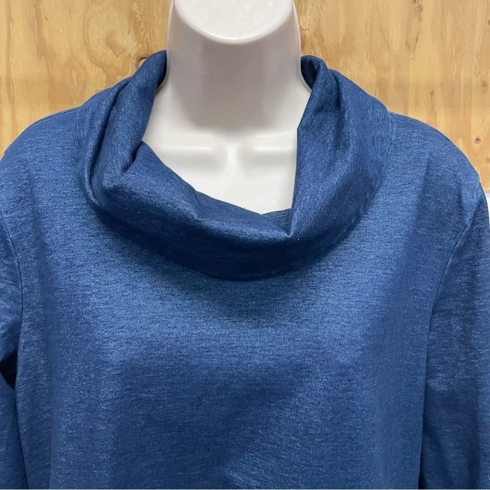 Focus casual life cowl neck tunic with front pockets blue women’s medium